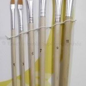 Szintetikus lapos ferde ecset, 6 db-os készlet