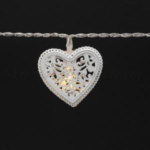 Szív  fényfüzér elemes 1,6 m 10 LED