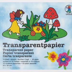Transzparenspapír 20 x 30 cm, 10 szín 42 g/m²