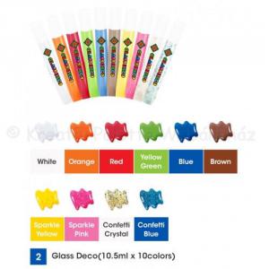 Üvegmatrica festék szett 10 x 10,5 ml + 12 db fényvarázs - állatos