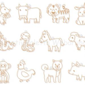 Üvegmatrica festék szett 10 x 10,5 ml + 12 db fényvarázs - állatos