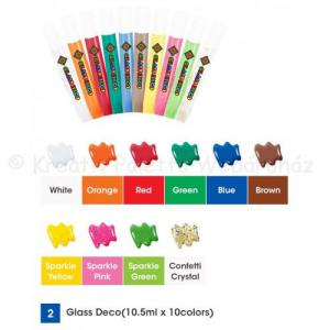 Üvegmatrica festék szett 10 x 10,5 ml + 12 db fényvarázs - karácsony