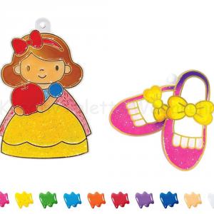 Üvegmatrica festék szett 10 x 10,5 ml + 12 db fényvarázs - princess