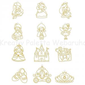 Üvegmatrica festék szett 10 x 10,5 ml + 12 db fényvarázs - princess