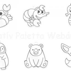 Üvegmatrica festék szett 6 x 10,5 ml + 6 db fényvarázs - állatos