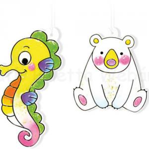 Üvegmatrica festék szett 6 x 10,5 ml + 6 db fényvarázs - állatos