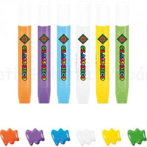 Üvegmatrica festék szett 6 x 10,5 ml + 6 db fényvarázs - dínók