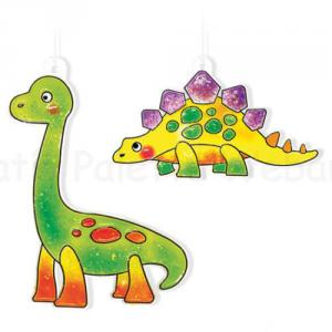 Üvegmatrica festék szett 6 x 10,5 ml + 6 db fényvarázs - dínók