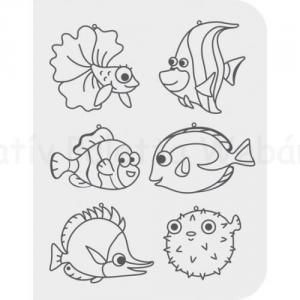 Üvegmatrica festék szett 6 x 10,5 ml + 6 db fényvarázs - halak