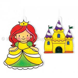 Üvegmatrica festék szett 6 x 10,5 ml + 6 db fényvarázs - hercegnős