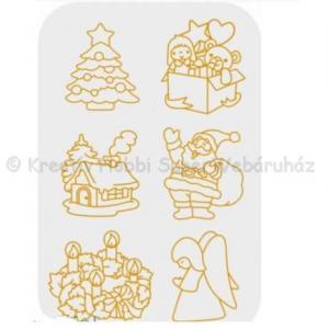 Üvegmatrica festék szett 6 x 10,5 ml + 6 db fényvarázs - karácsonyi angyalka