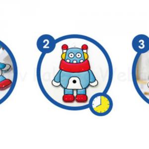 Üvegmatrica festék szett 6 x 10,5 ml + 6 db fényvarázs - robotok