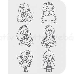 Üvegmatrica festék szett 6 x 10,5 ml + 6 db fényvarázs - Tündérmesék