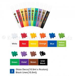 Üvegmatrica- fóliafesték szett 10 x 10,5 ml