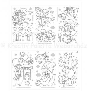 Üvegmatrica- fóliafesték szett 5 x 22 ml + 22 ml kontúr