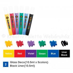 Üvegmatrica- fóliafesték szett 6 x 10,5 ml