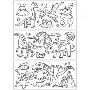 Üvegmatrica- fóliafesték szett 6 x 10,5 ml - Dínók