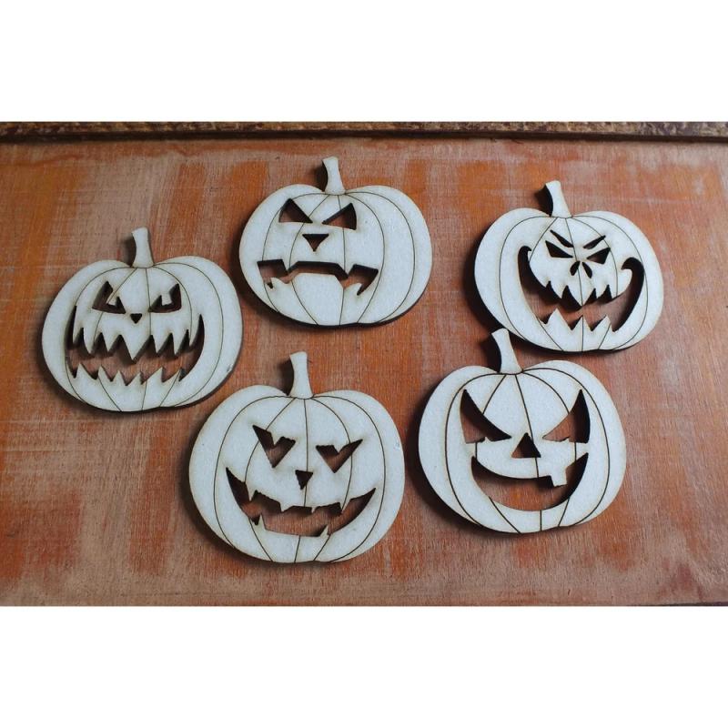 Fa figura - Halloween tök 5 db