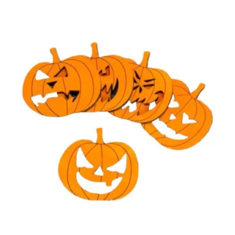 Fa figura - Halloween tök narancs 5 db