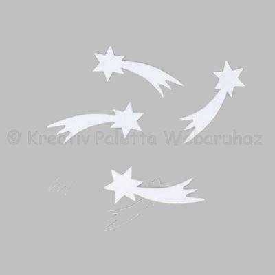 Fa karácsonyi dísz - hullócsillag 4,8 cm 3 db - fehér