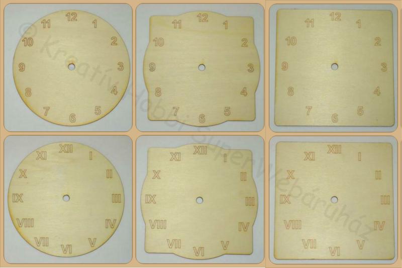 Fa óralap 15 cm, többféle