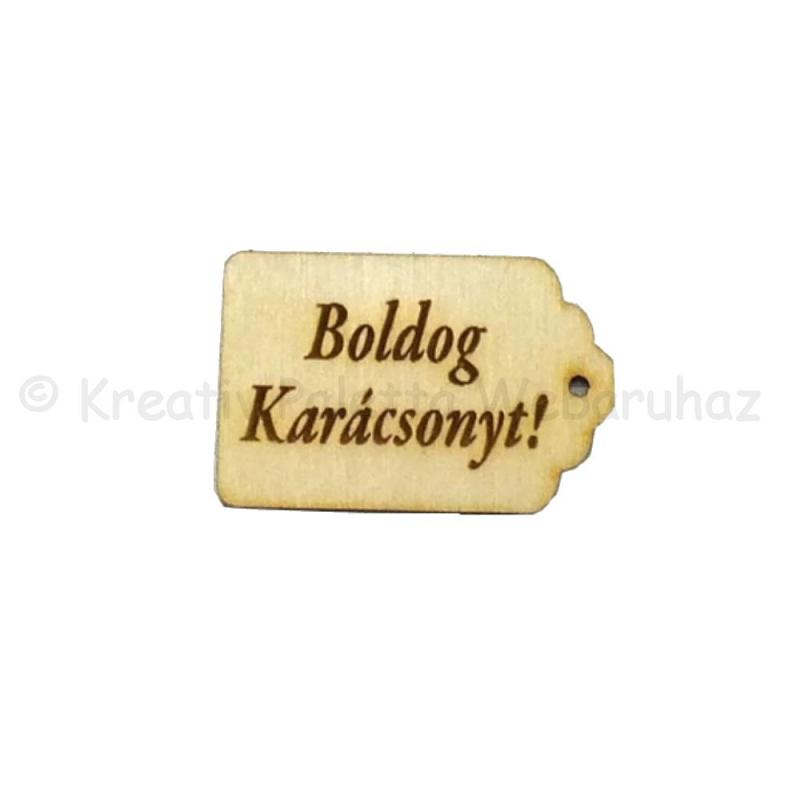 Fa scrabbook tábla - Boldog karácsonyt 3 x 4 cm