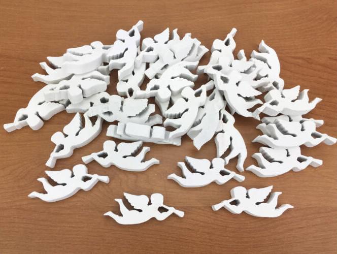 Fafigura - angyalka 5 cm - fehér