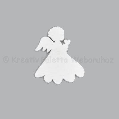 Fafigura - Angyalka 6 cm - fehér