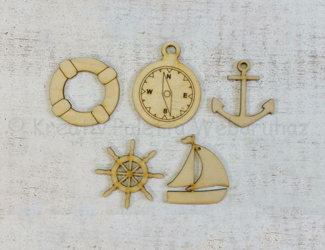 Fafigura - hajózás 5 db