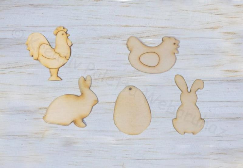Fafigura - húsvéti figurák 5 db