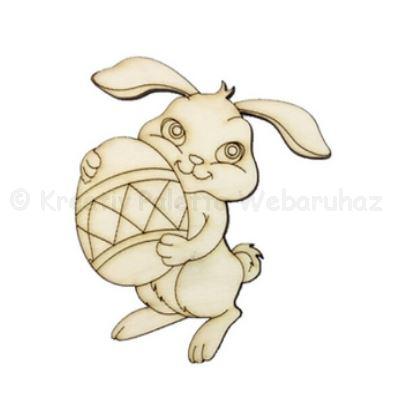 Fafigura - húsvéti nyuszi tojással 8 cm