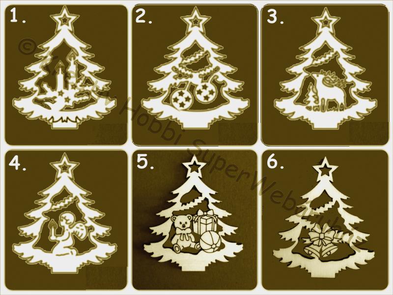 Fafigura - karácsonyfa áttört ornament, többféle