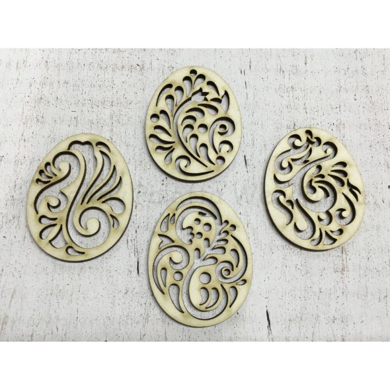 Fafigura - tojás, áttört 4 db