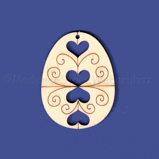 Fafigura - tojás, áttört népi motívummal 7 cm