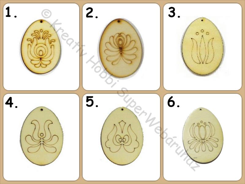 Fafigura - tojás népi motívummal többféle