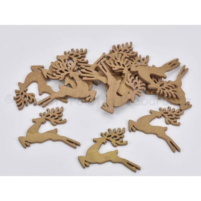 Fafigura - ugrószarvas 5 cm - arany