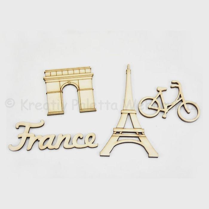 Fafigura - utazás Franciaország 4 db