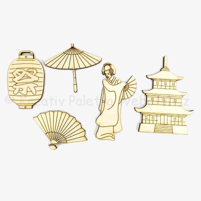 Fafigura - utazás Távol-Kelet 5 db