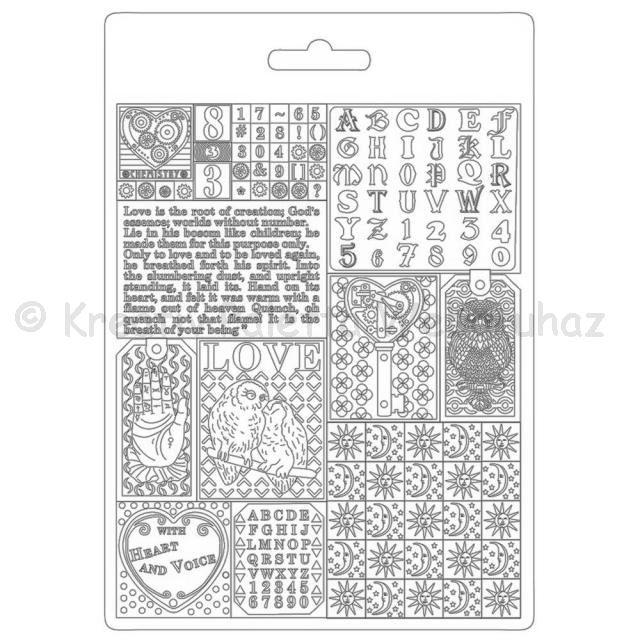 Felületmintázó- textúra lap, A5 - Alkímia patchwork