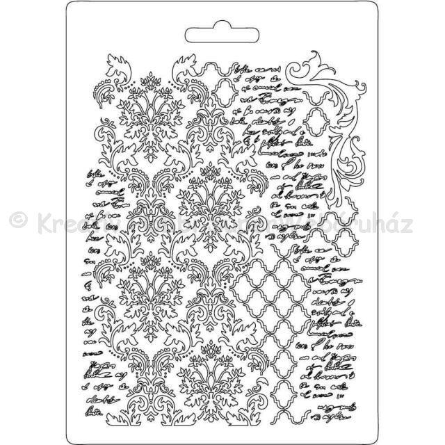 Felületmintázó- textúra lap, A5 - barokk indaminták írással