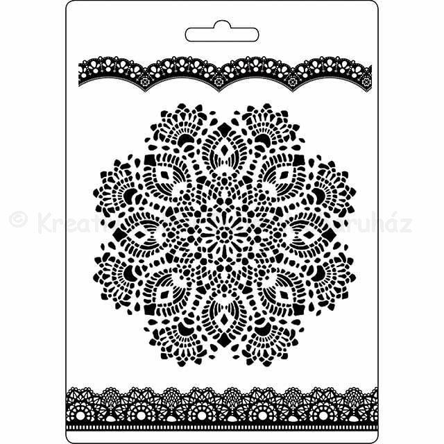 Felületmintázó- textúra lap, A5 - csipke - szalvéta minta
