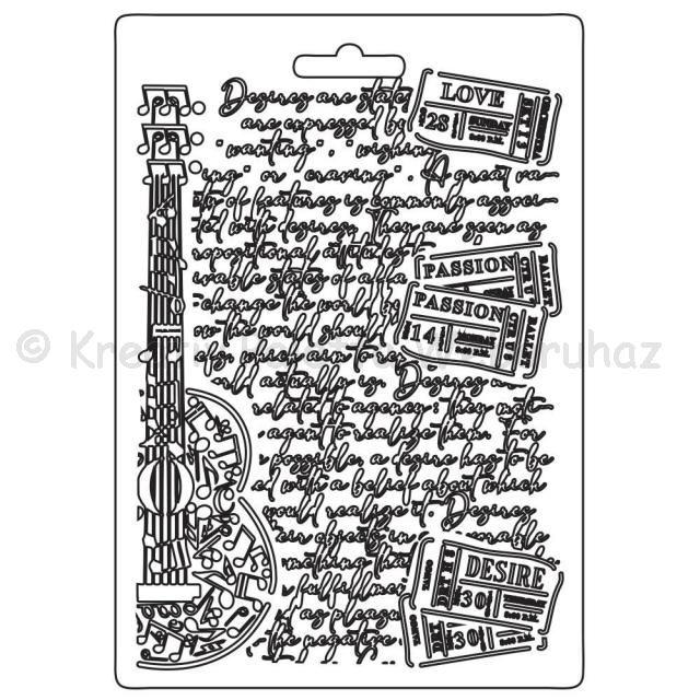 Felületmintázó- textúra lap, A5 - Desire gitár