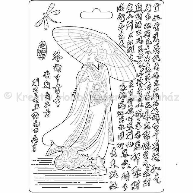 Felületmintázó- textúra lap, A5 - japán gésa