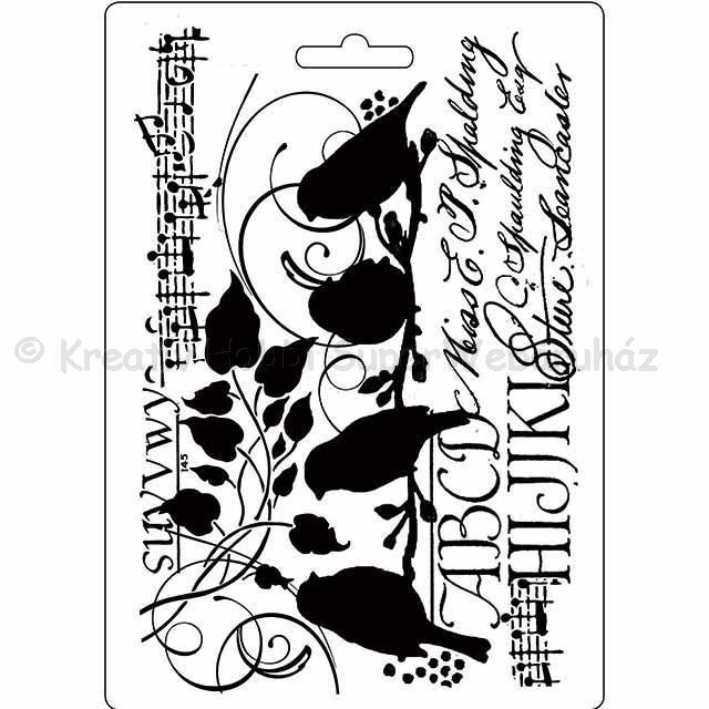 Felületmintázó- textúra lap, A5 - madarak