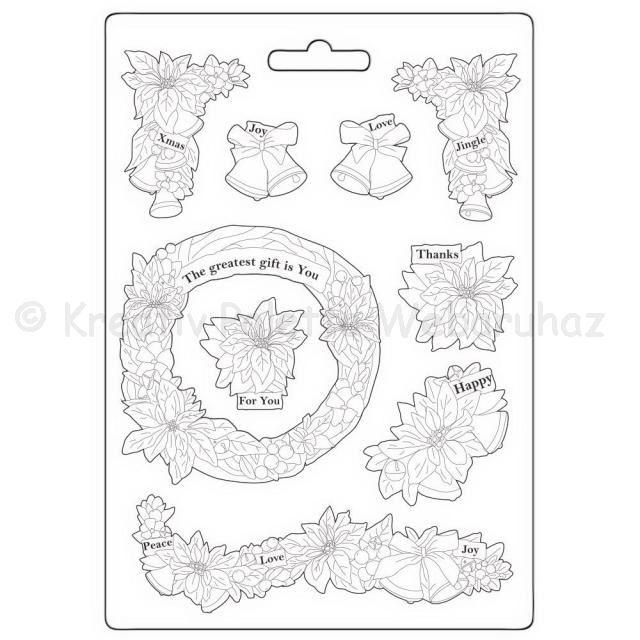 Felületmintázó- textúra lap, A5 - mikulásvirág