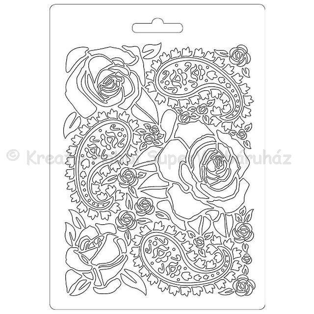 Felületmintázó- textúra lap, A5 - rózsák