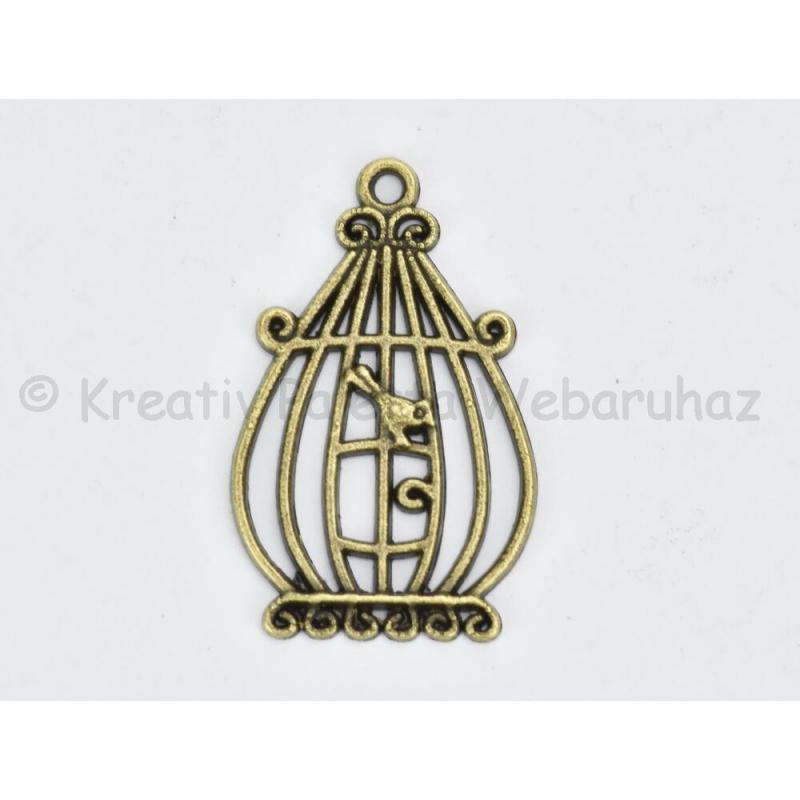 Fém díszítőelem - kalitka 2 x 3,3 cm