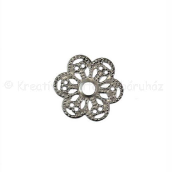 Fém díszítőelem - kerek csipkés virág 1,6 cm 4 db
