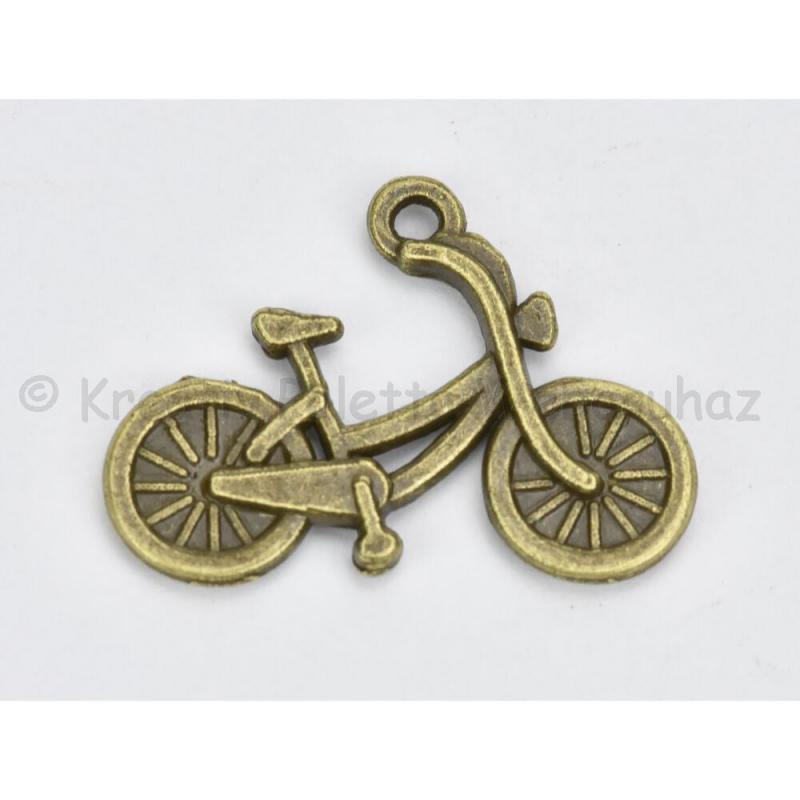 Fém díszítőelem - kerékpár, bicikli 2 x 2,5 cm