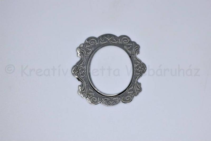 Fém díszítőelem - keret ovális 3,5 x 3,5 cm
